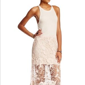 Blush Free People Mid length lace dress